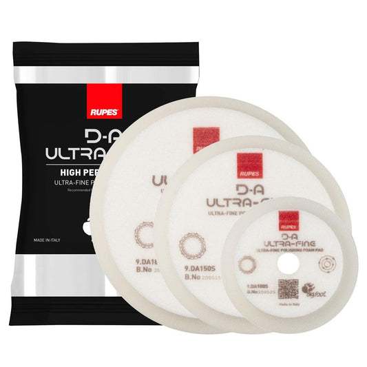 RUPES D-A Ultra High Performance Ultra-Fine Polishing Pad with packaging on a white background